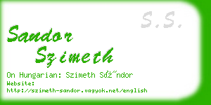 sandor szimeth business card
